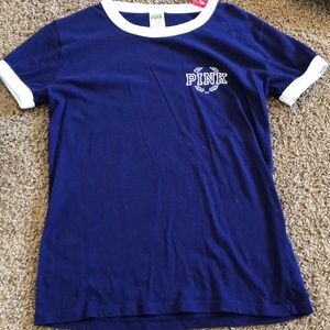 PINK navy blue t shirt